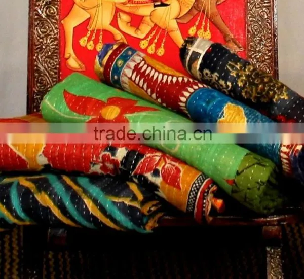 Vintage Kantha Quilt Indian Patchwork Quilt Vintage Quilt Indian Throw Twin Kantha Throw photo-2