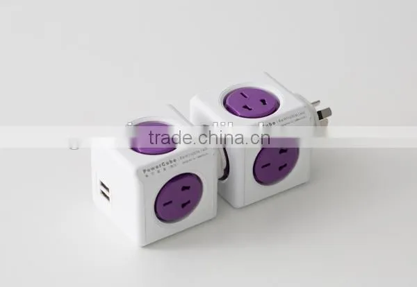 Mini Portable Desktop Power Cube Socket With 2usb 2.1A Top Quality photo-4