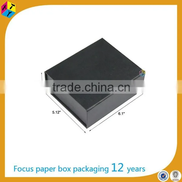 Black Cardboard Paper Packaging Magnetic Gift Box photo-2
