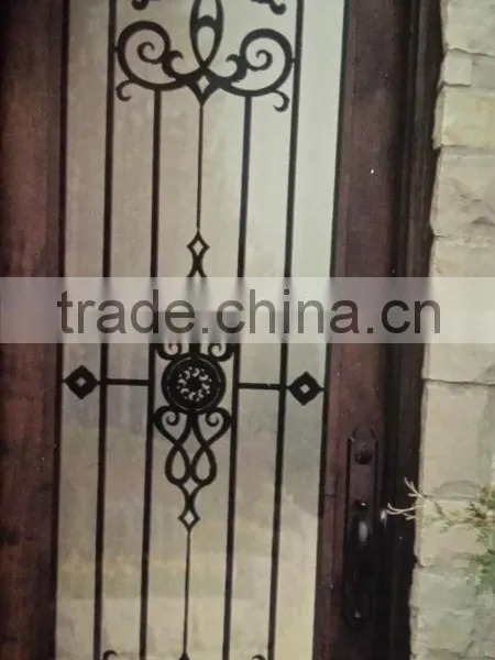 Triple Panel Wrought Iron Glass for Doors 2014 New Products