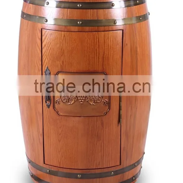 Oak Wood Wine Barrel Cabinet Fridge Innovative Furniture Barrel Fridge LED Display OEM Brand photo-2