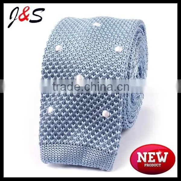 New Arrival Pink Knitted Tie With White Polka Dots KT064 photo-4