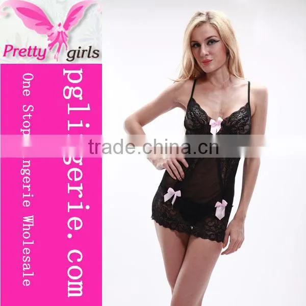 Wholesale Sexy Transparent Black Babydoll photo-3