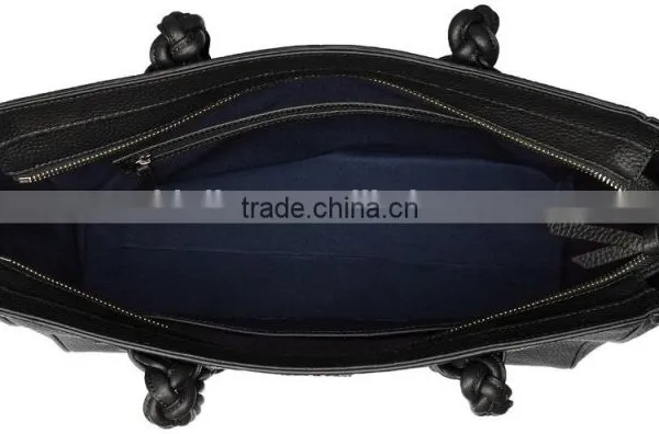 PU Material Weave Handle Fashion Ladies Tote Bag photo-3