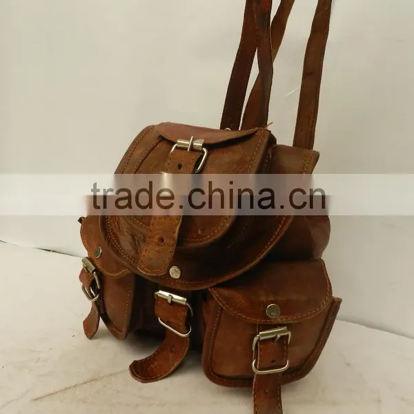 Genuine Leather Unisex Back Pack/vintage Style Back Pack/ruck Sack photo-3