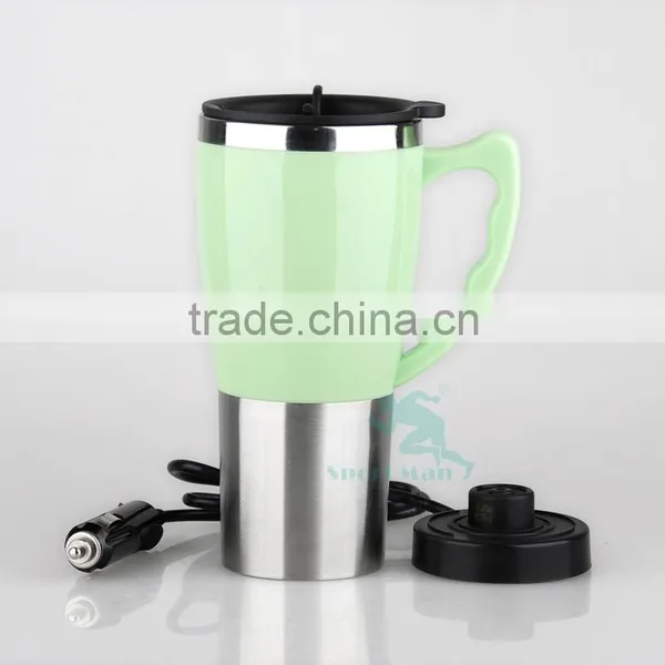 2016 New Product Promotional Mug Double Wall Stainless Steel Electric Car Heated Mug Customized Unique Handle Color Cup photo-3