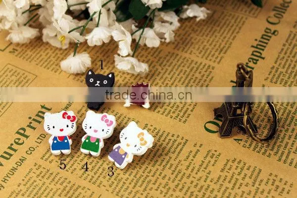 Hot selling !!!Wooden cartoon craft buttons for kids/DIY accessory with printing