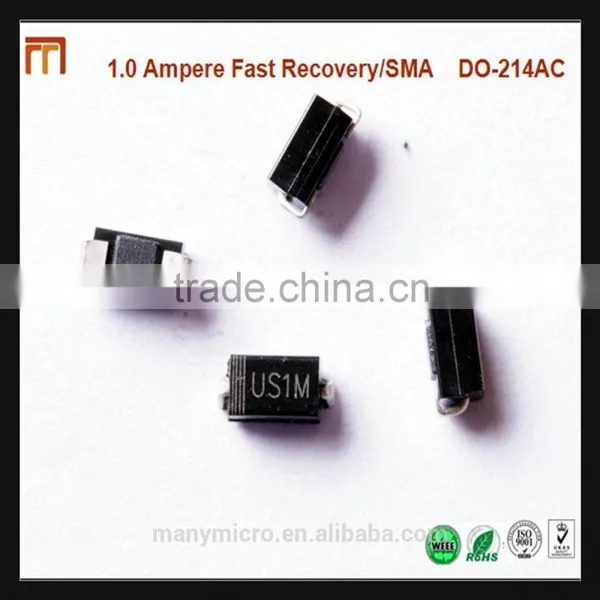 1.0A High Voltage Fast Recovery SMA DO-214AC Diode US1M photo-2