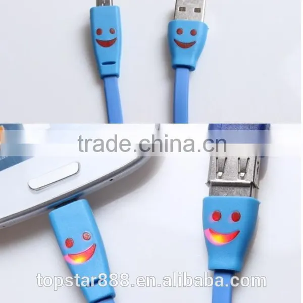 1m USB 3.0 Cable Smile LED USB Charger Cable for Android Phones photo-2