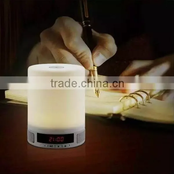 Wireless Bluetooth Speaker Nightlight Touch Led Mini Portable Lamp Alarm Stereo Mini Bluetooth Speaker photo-3