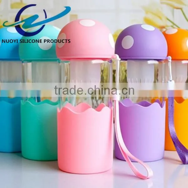 Mushroom Shape Cartoon Portable Silicone Cup Sleeve With Tea Infuser photo-6