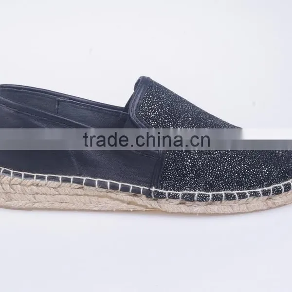 Espadrilles With Glitter Leather