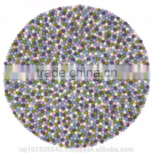 100% New Zealand Wool Felt Ball Mats/New Combination 90cm Felt Ball Mats/ Multi-color Combination Felt Ball Mats