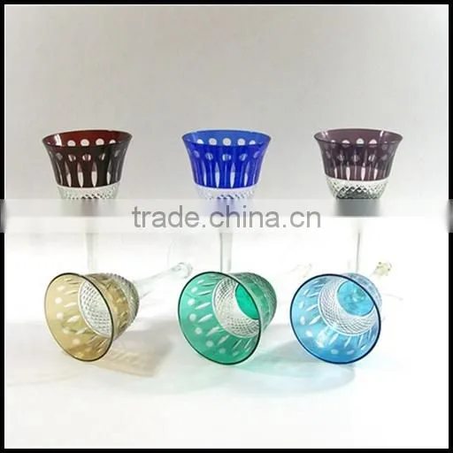 200ml Blue Colored Series Hand Cut Hotel Banquet Wine Glass photo-6