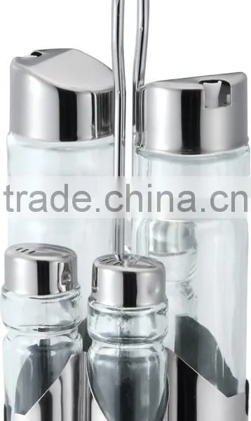 2016 Wholesale 4 PCS Stainless Steel Condiment Set Glass Spice Jar photo-2