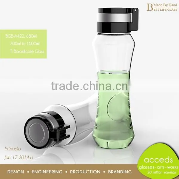 Funky Handmade Ti-Borosilicate Glass Heat-Resistant Tea Filter Bottle photo-3