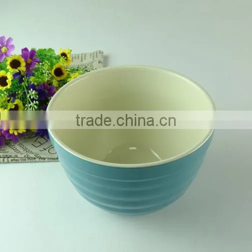 Hot Sale Round Porcelain Popcorn Bowl Blue Glazed Bowl Cheap Ceramic Bowl Ceramic Porcelain for Kitchen photo-2