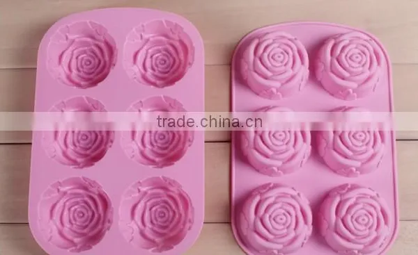 Hot Sale Rose Silicone Cake Mold 6 Checks Cake Mould photo-2
