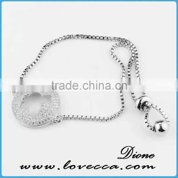 Adjustable Micro Pave CZ Bracelet,Cubic Zirconia Chain Bracelet for Girls and Women photo-3