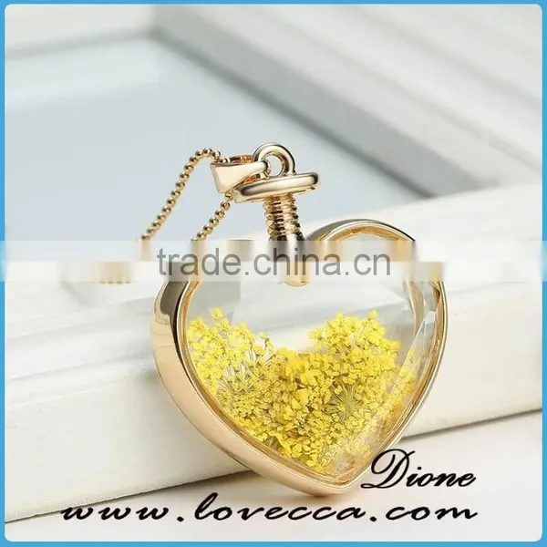 Handmade Colorful Natural Flower Glass Necklace photo-6