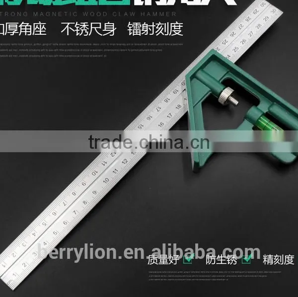 Berrylion 300mm High Grade Stainless Steel Combination Square Rulers photo-2