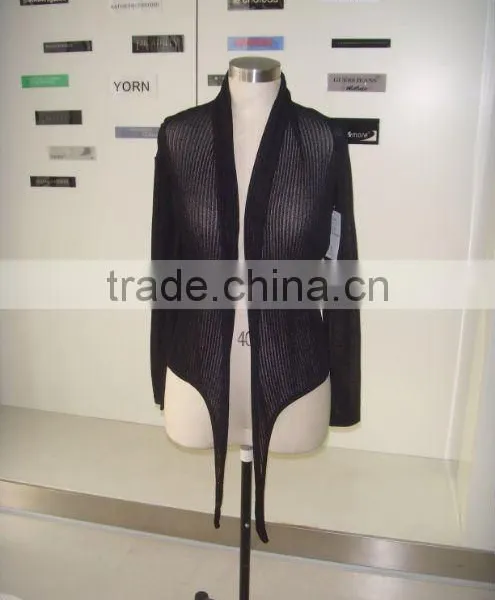 Ladies 91%rayon 9% Polyamide Knitted Cardigan