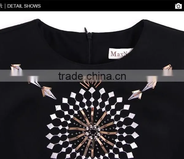 Maxnegio Fashion Designer Woman Bodycon Embroidered Dress photo-5