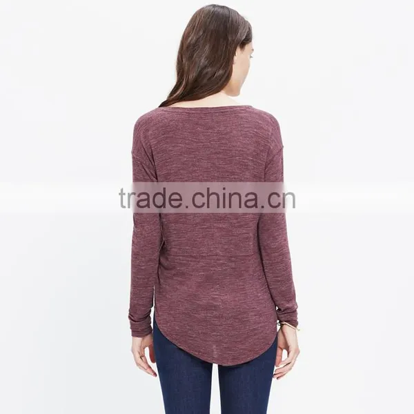 Women t Shirt That Extra-soft Feel Long-sleeve V-neck Tee photo-3