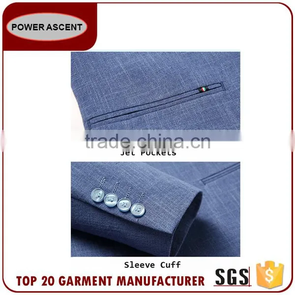 Latest Style Customer Design Mens Grey 2 Button Business Casual Suit Jacket Blazer photo-4