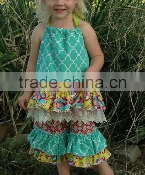 Ibear Garment Factory Girls Clothing Latest Design Baby Frock Dress Wild Dress Ruffle Sets Boutique Spring Outfits photo-5