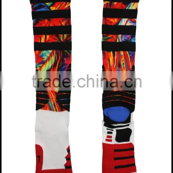 Custom Knee High Digital Print Compression Sublimation Stocking Basketball Elite Socks photo-6