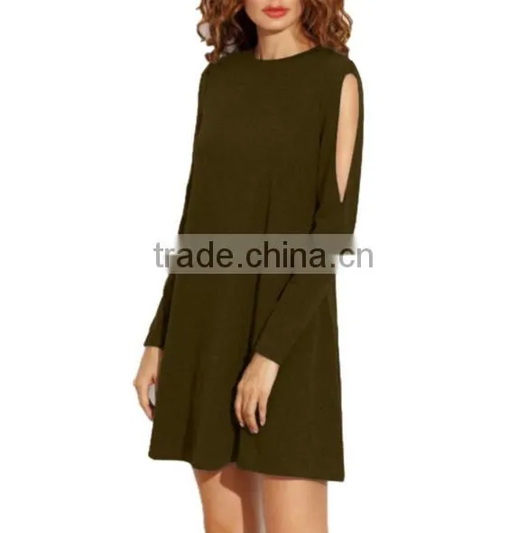 Hot Style Broken Shoulder Long-sleeved Loose Skirt photo-3