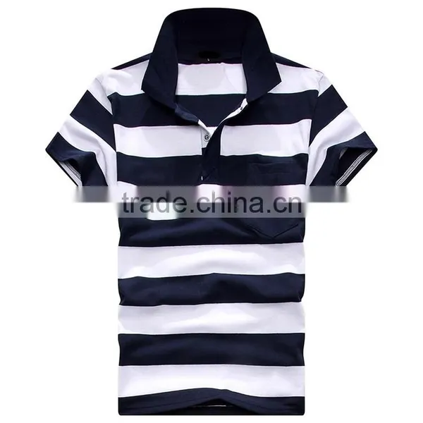 European and American Leisure Lapel Stripes Men's Shirt Collar photo-2