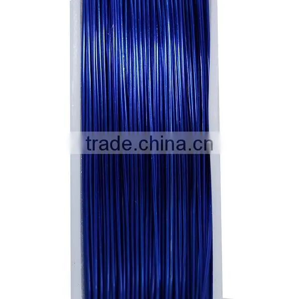 Copper Beading Wire Thread Cord Round Royal Blue 0.4mm Dia. , 2 Rolls photo-2