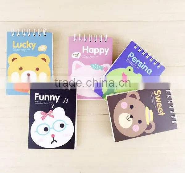 Small Cute Cartoon Notebook Sprial Pocket Notepad for School Children photo-2