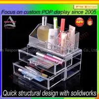 Transparent Acrylic Cosmetic Display Stand Display Organizer With Drawers photo-2