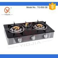 Table Top Three Burner Glass Stove(TG-650-3B)