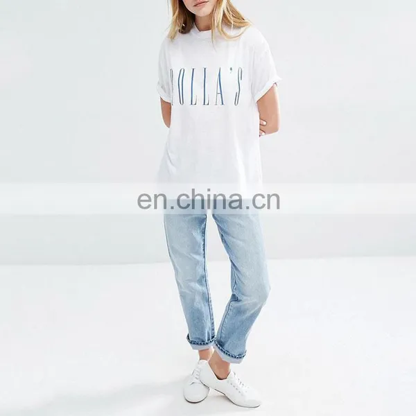 Latest Wholesale Custom Women Pima Cotton Plain no Brand T-shirt photo-5