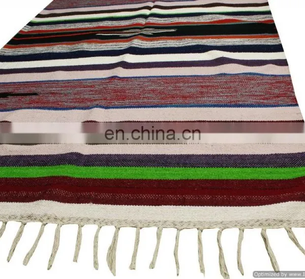 Indian Wool Throw Woven Rugs Hippie Home Decorative Carpet Runner Yoga Mat photo-3