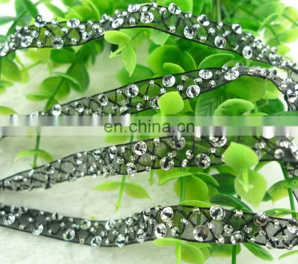 New Arrival Wholesale Black Beaded Flower Trimming, Clothing Decorative Handma Laces photo-2