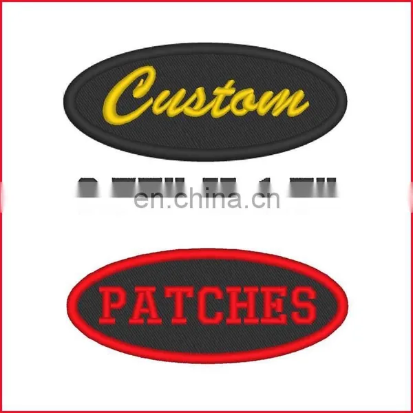 Rectangular 1 Line Custom Embroidered Name Tag Iron / Sew on Patch photo-2