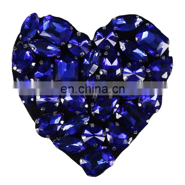 Hot!!! Beaded Crystal Navy Heart Patches Badges For Clothing photo-2