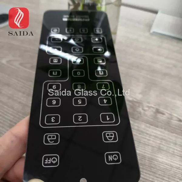 Custom 2mm Tempered Glass With Black Silk Screen Decorative Printed for Smart Home Automation Door Bell photo-3