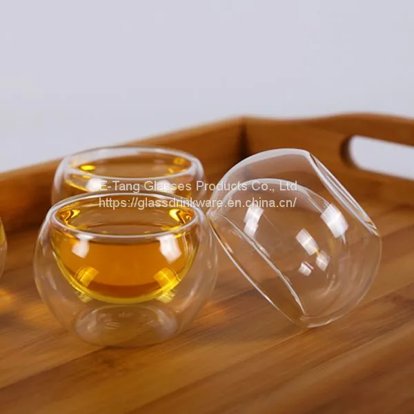 Wholesale Factory Price Amazon Custom Logo 50ml 2oz Double Wall Glass Cup, Drinking Glasses, Double Wall Mini Glass photo-3