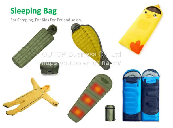 OUTOP Outdoor Inflatable Liner Dog Crochet Baby 100% Cotton Child Sleeping Bag Summer