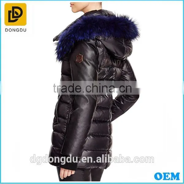 Women Long Duck Real Feather Western Down Filled Jacket photo-3