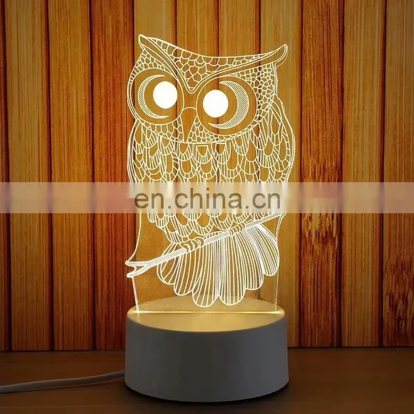 USB and Battery Color Changing 3d Animal Led Acrylic Night Light photo-4