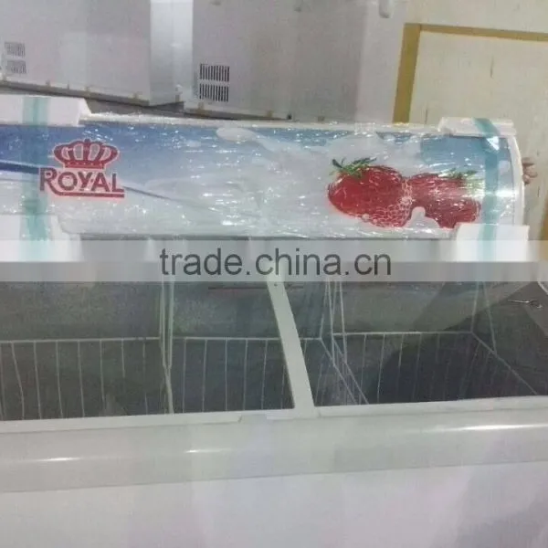 378L 220v&110v Mobile Glass Door Chest Deep Freezer photo-3
