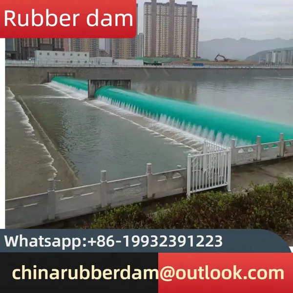 Large Span Hinge Dam, Full Width Rubber Rolling Dam, Water Storage Dam, Inflatable Dam in Stock photo-4