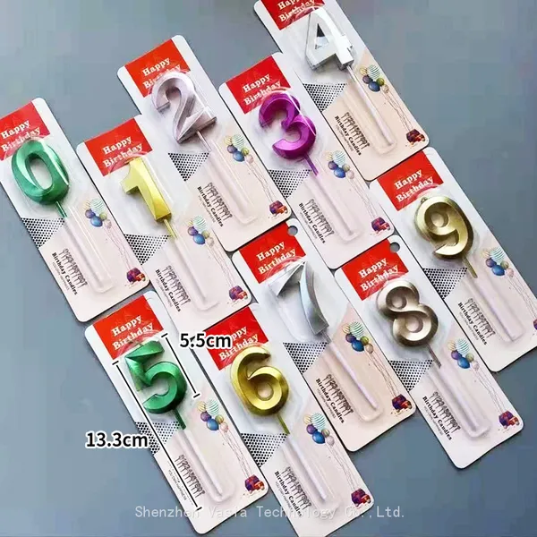 Smokeless Gold Number Candles 0-9, Wholesale Decor for Graduation & Party Cakes photo-4